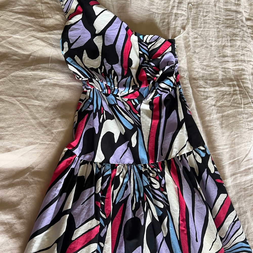 Anthropologie Maeve Abstract Dress - Black, Pink, Purple, White - NWT - 8